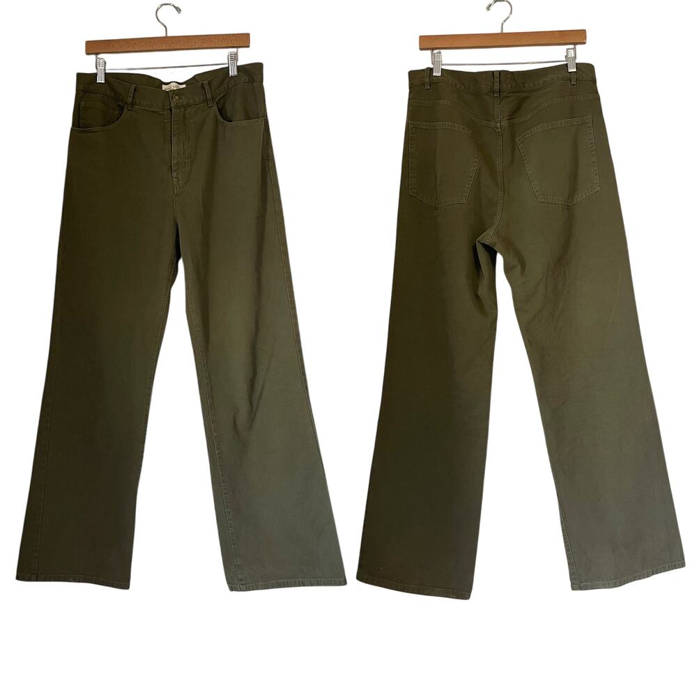 NILI LOTAN Mitchell High Rise Straight Leg Jeans in Army Green Size 10 - Picture 4 of 13